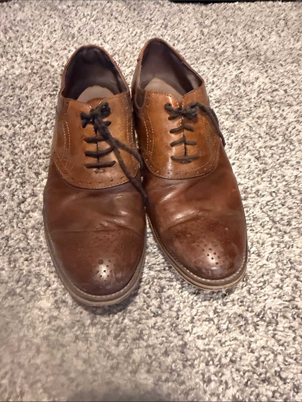 8.5 Men's Brown Leather Wingtip Oxford Shoes